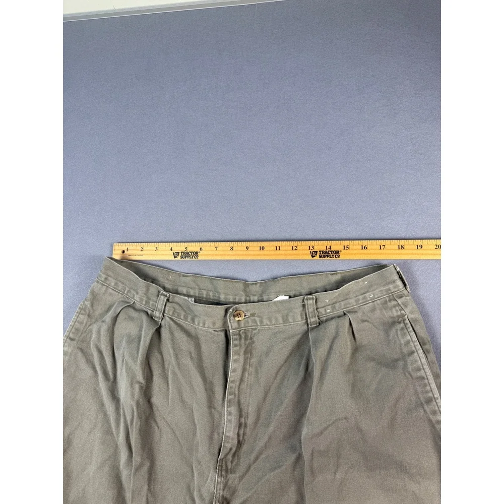 Duck Head Mens Pleated Chino Pants Olive Green 100% Cotton 40x30 Straight Leg